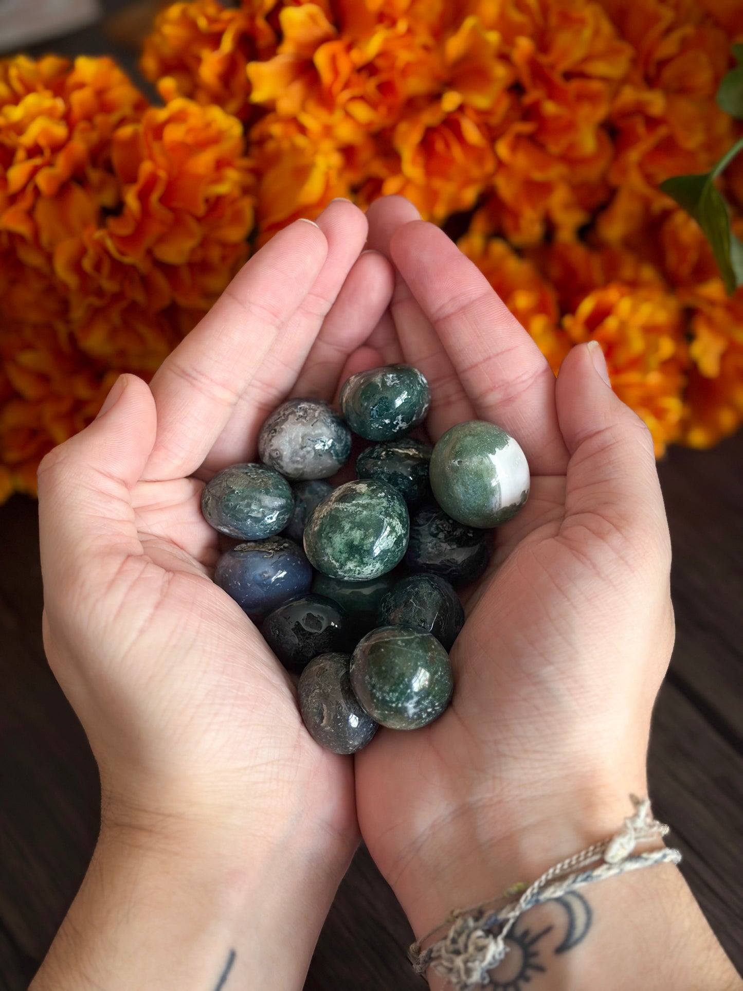 Moss Agate Tumbles for Growth, Prosperity, & Land Work