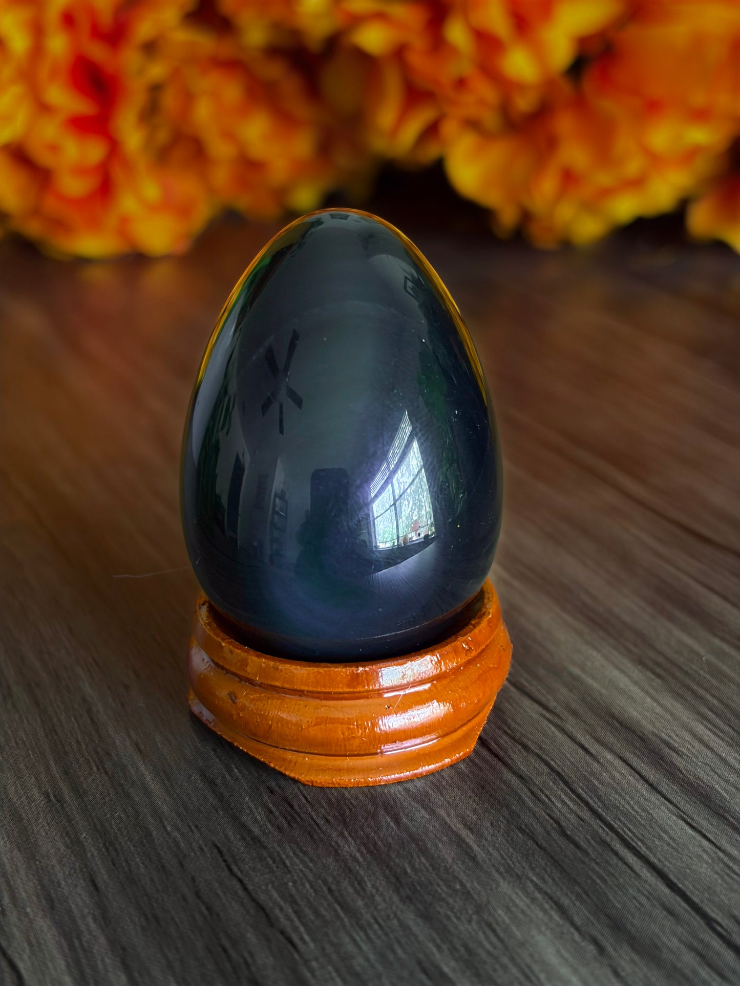 Rainbow Obsidian Egg for Emotional Healing, Grounding & Protection