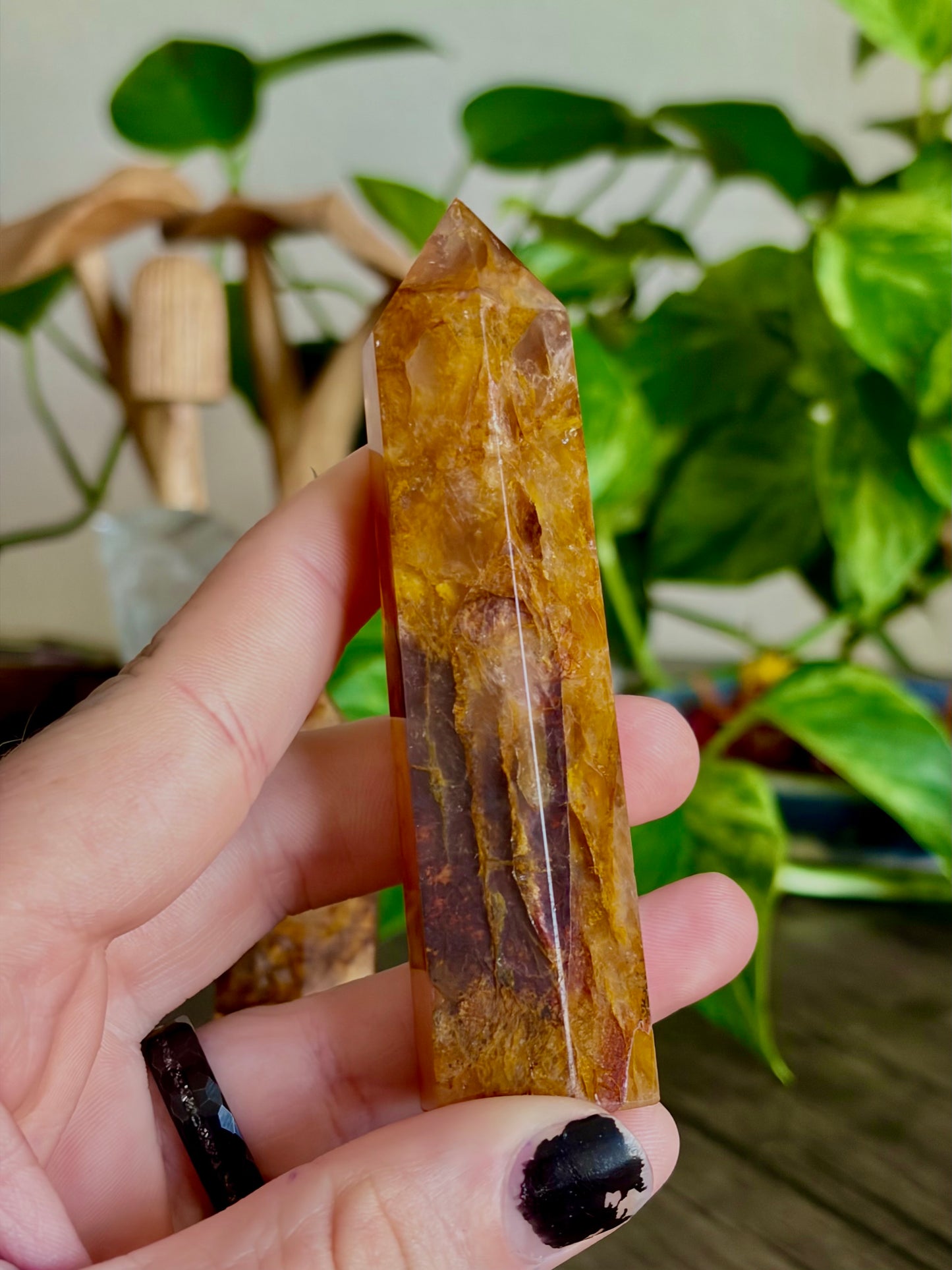 Golden Healer Quartz Tower - Renewal, Healing & Cleansing - Hemlock & Honey