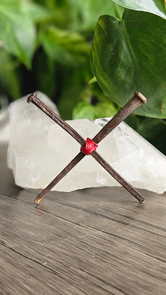 Enchanted Iron Nail Crosses for Protection & Home Warding