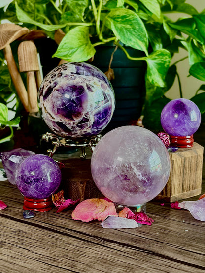 Amethyst Spheres- Dream Amethyst, Brazilian Amethyst for Growth, Grounding and Renewal