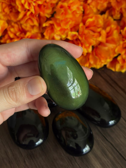 Rainbow Obsidian Palm Stone For Emotional Healing, Grounding & Protection