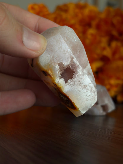 Flower Agate Druzy for Emotional Balance, Transformation, & Growth