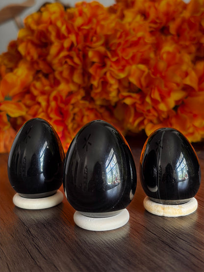 Rainbow Obsidian Egg for Emotional Healing, Grounding & Protection
