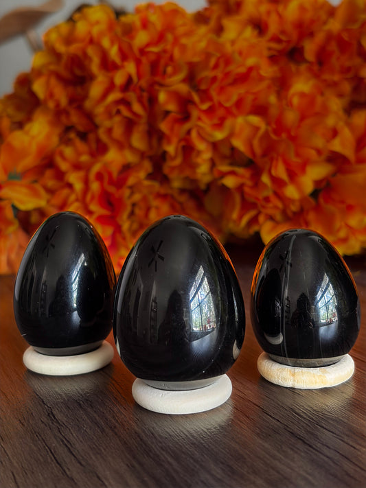 Rainbow Obsidian Egg for Emotional Healing, Grounding & Protection