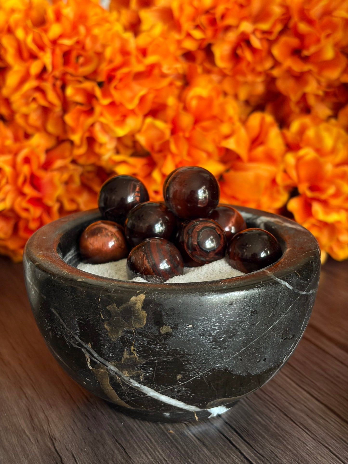 Red Tiger's Eye Mini-Sphere for Motivation, Strength & Action