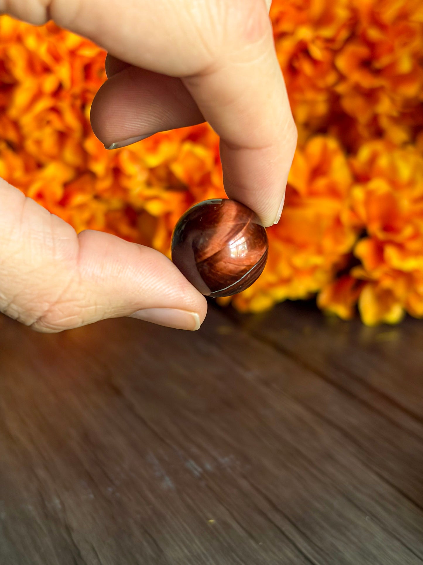 Red Tiger's Eye Mini-Sphere for Motivation, Strength & Action