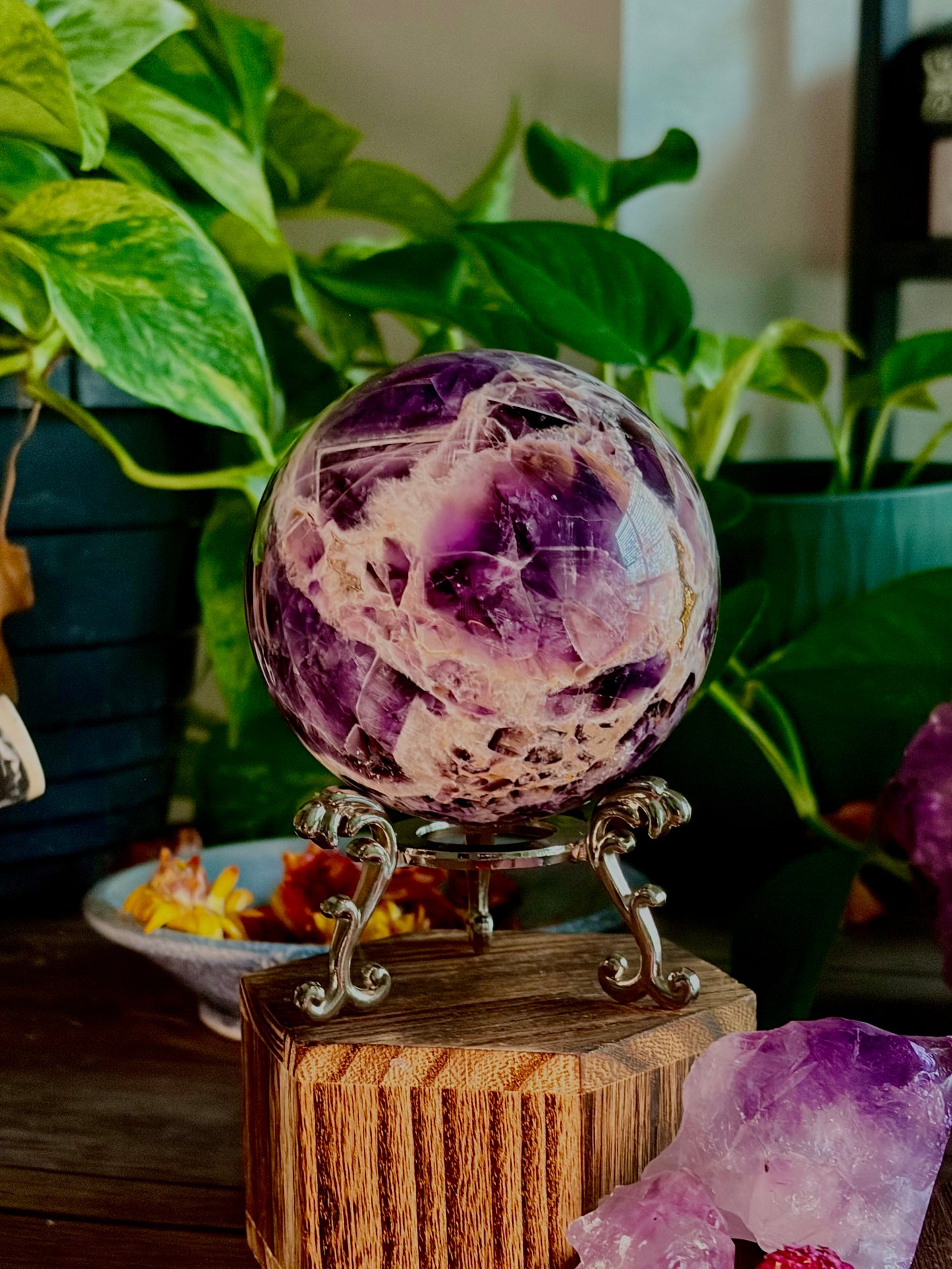 Amethyst Spheres- Dream Amethyst, Brazilian Amethyst for Growth, Grounding and Renewal