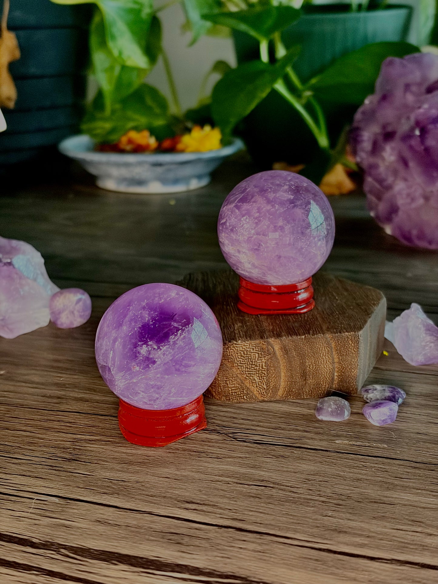 Amethyst Spheres- Dream Amethyst, Brazilian Amethyst for Growth, Grounding and Renewal