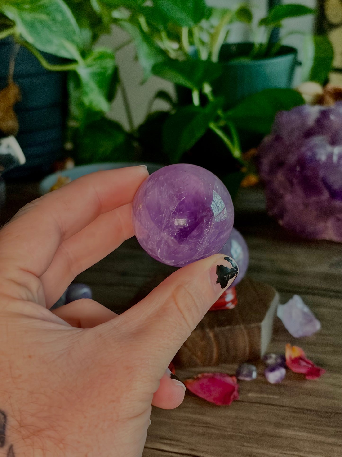 Amethyst Spheres- Dream Amethyst, Brazilian Amethyst for Growth, Grounding and Renewal