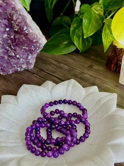 Amethyst Crystal Bracelet for Psychic Development, Protection, & Awareness - Hemlock & Honey