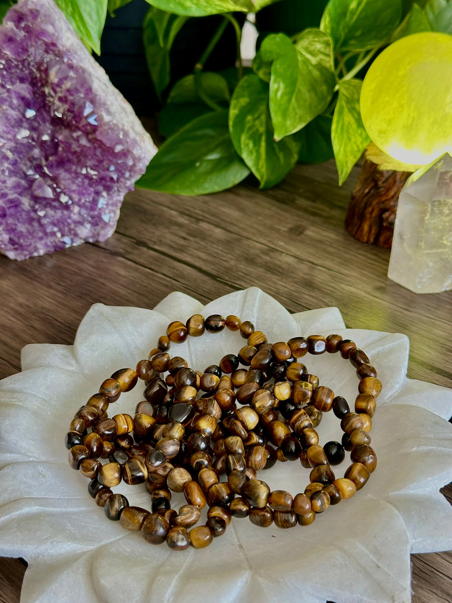 Tiger's Eye Crystal Bracelet for Protection, Courage, & Personal Power