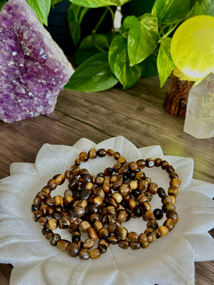 Tiger's Eye Crystal Bracelet for Protection, Courage, & Personal Power