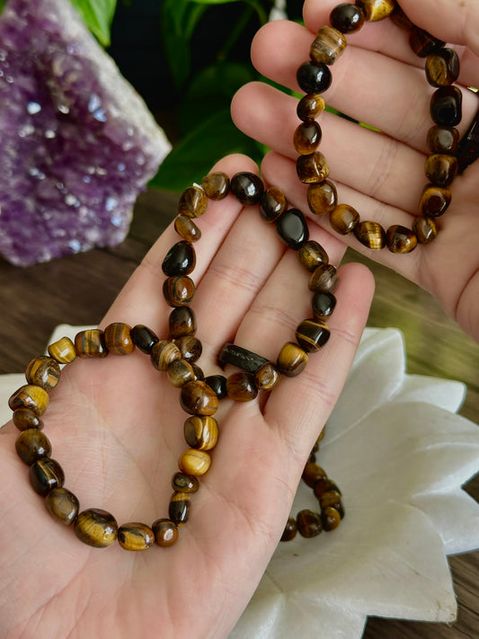 Tiger's Eye Crystal Bracelet for Protection, Courage, & Personal Power