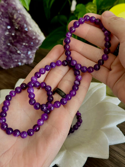 Amethyst Crystal Bracelet for Psychic Development, Protection, & Awareness - Hemlock & Honey