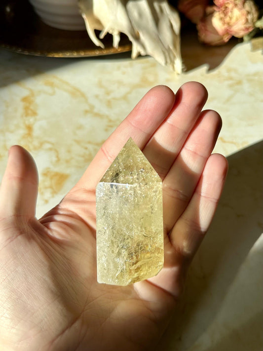 High Clarity Citrine Tower for Abundance, Joy & Manifestation