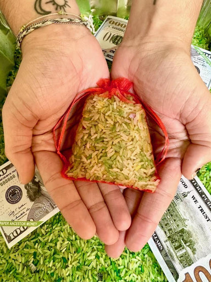 Green Money Rice (3oz): Money Bowls & Spells for Abundance, Protection, Prosperity