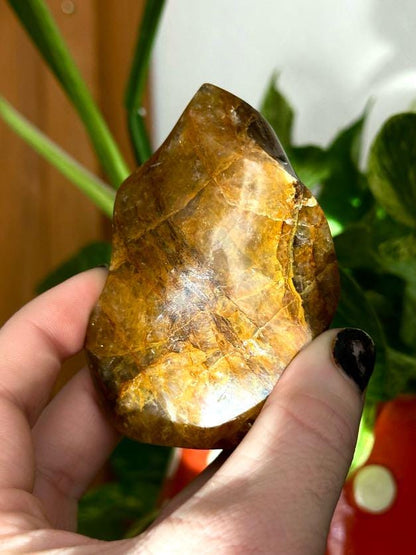 Golden Healer Quartz Flame for Ancestral Healing, Cleansing, & Release