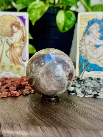 Sunstone + Moonstone Sphere for Confidence, Intuition, & Emotional Alignment