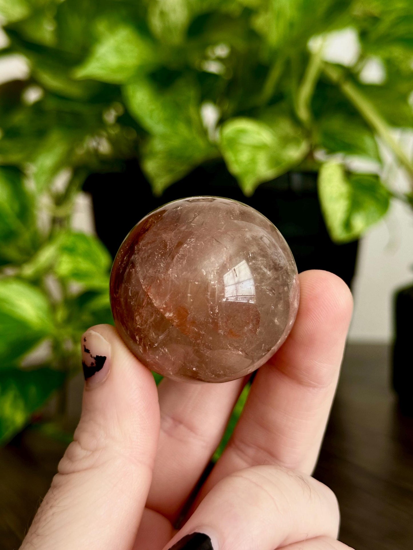 Fire Quartz / Hematoid sphere for Transmutation Wards, Protection, & Grounding