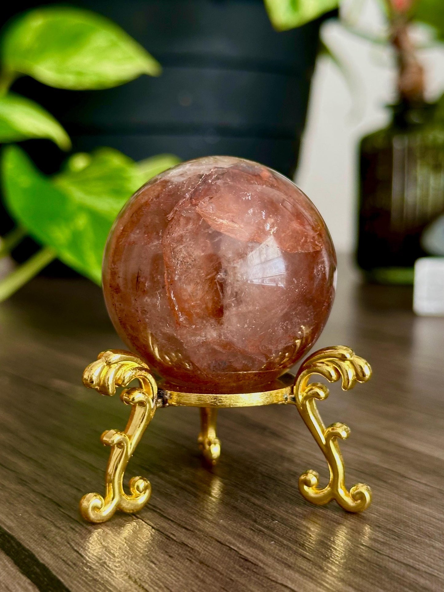 Fire Quartz / Hematoid sphere for Transmutation Wards, Protection, & Grounding
