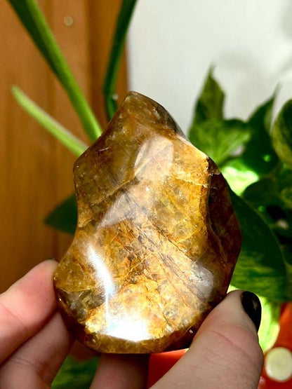 Golden Healer Quartz Flame for Ancestral Healing, Cleansing, & Release