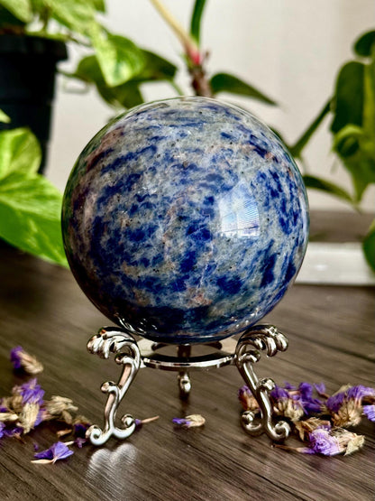 Sodalite Crystal Sphere  Logic + Calm & Clear Communication