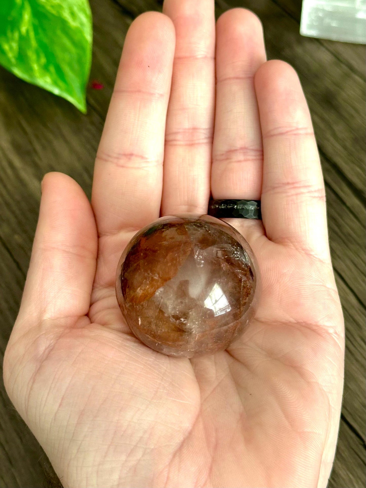Fire Quartz / Hematoid sphere for Transmutation Wards, Protection, & Grounding