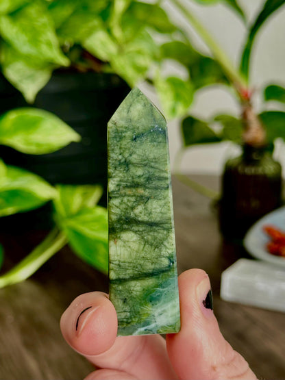 Serpentine Crystal Tower- Renewal, Protection, Wisdom