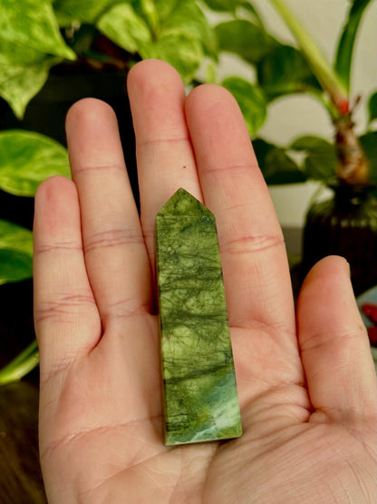 Serpentine Crystal Tower- Renewal, Protection, Wisdom
