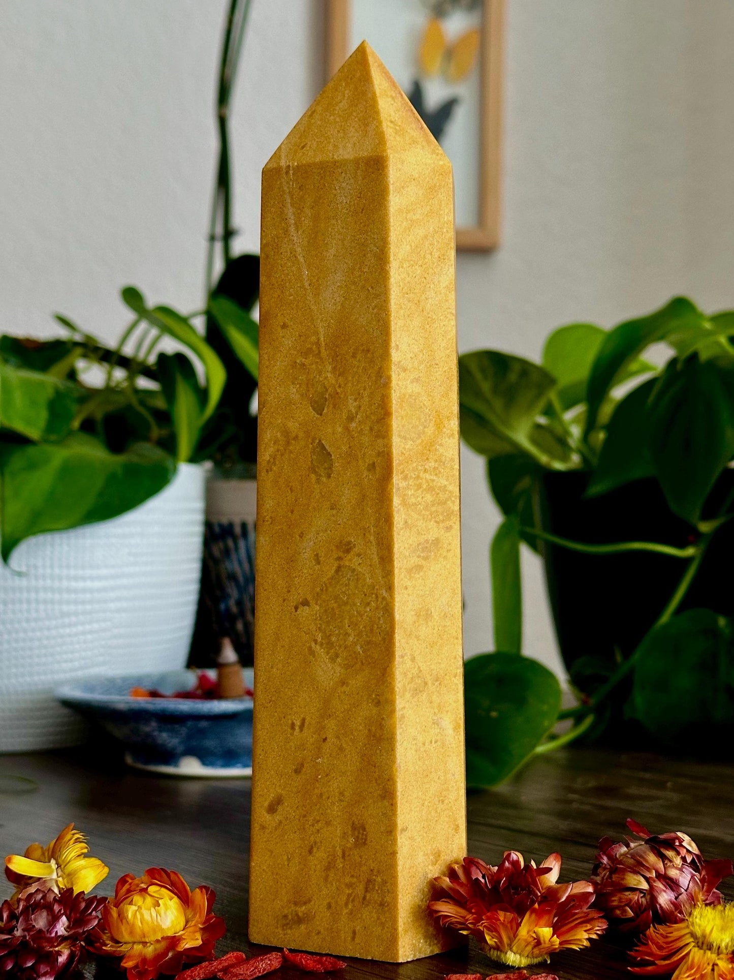 Large Yellow Jasper Tower -Grounding, Endurance + Confidence