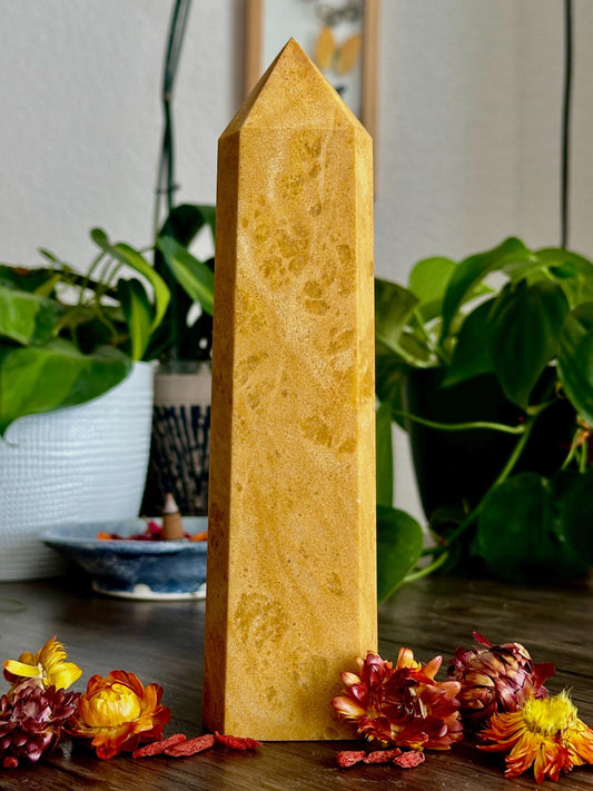 Large Yellow Jasper Tower -Grounding, Endurance + Confidence
