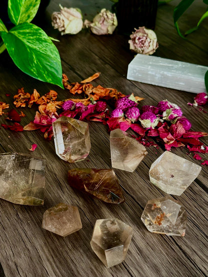 Rutilated Quartz Points: Freeform Crystals