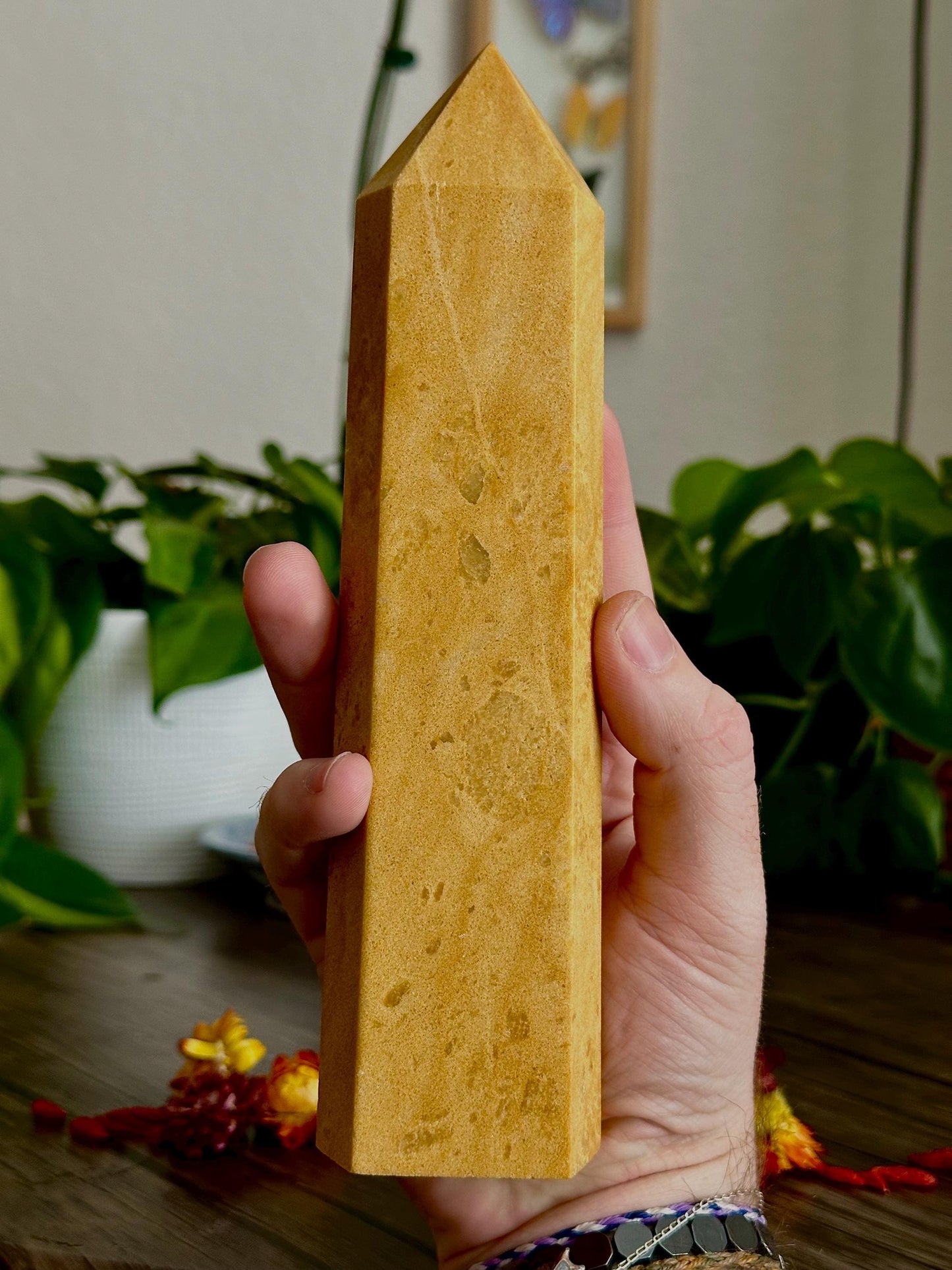 Large Yellow Jasper Tower -Grounding, Endurance + Confidence