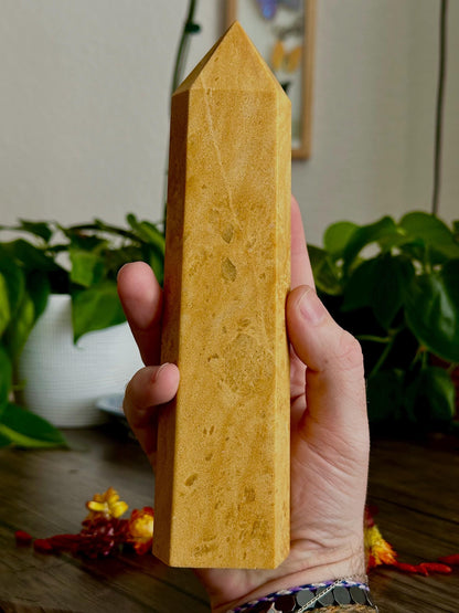 Large Yellow Jasper Tower -Grounding, Endurance + Confidence