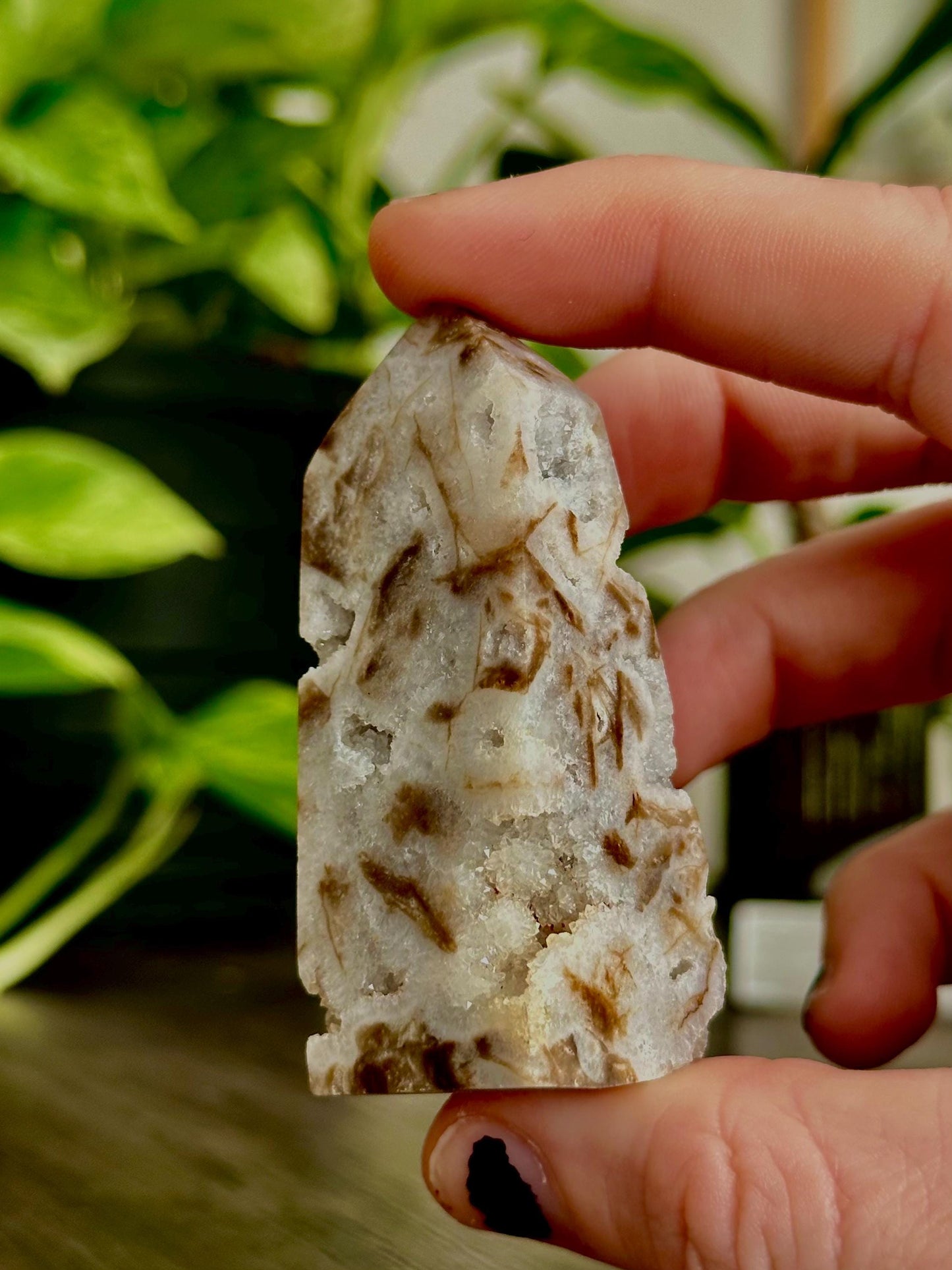 Sphalerite Druzy Tower For Burnout Recovery, Energy regulation + Grounding - Hemlock & Honey