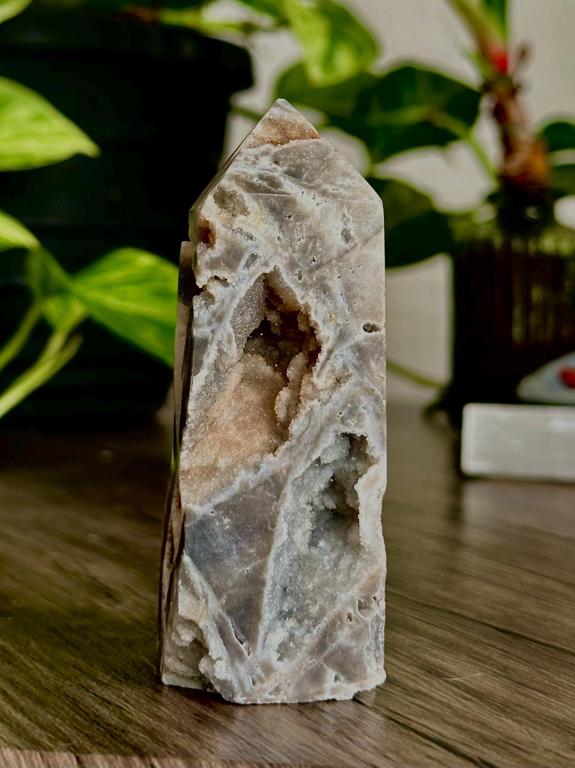 Sphalerite Druzy Tower For Burnout Recovery, Energy regulation + Grounding - Hemlock & Honey