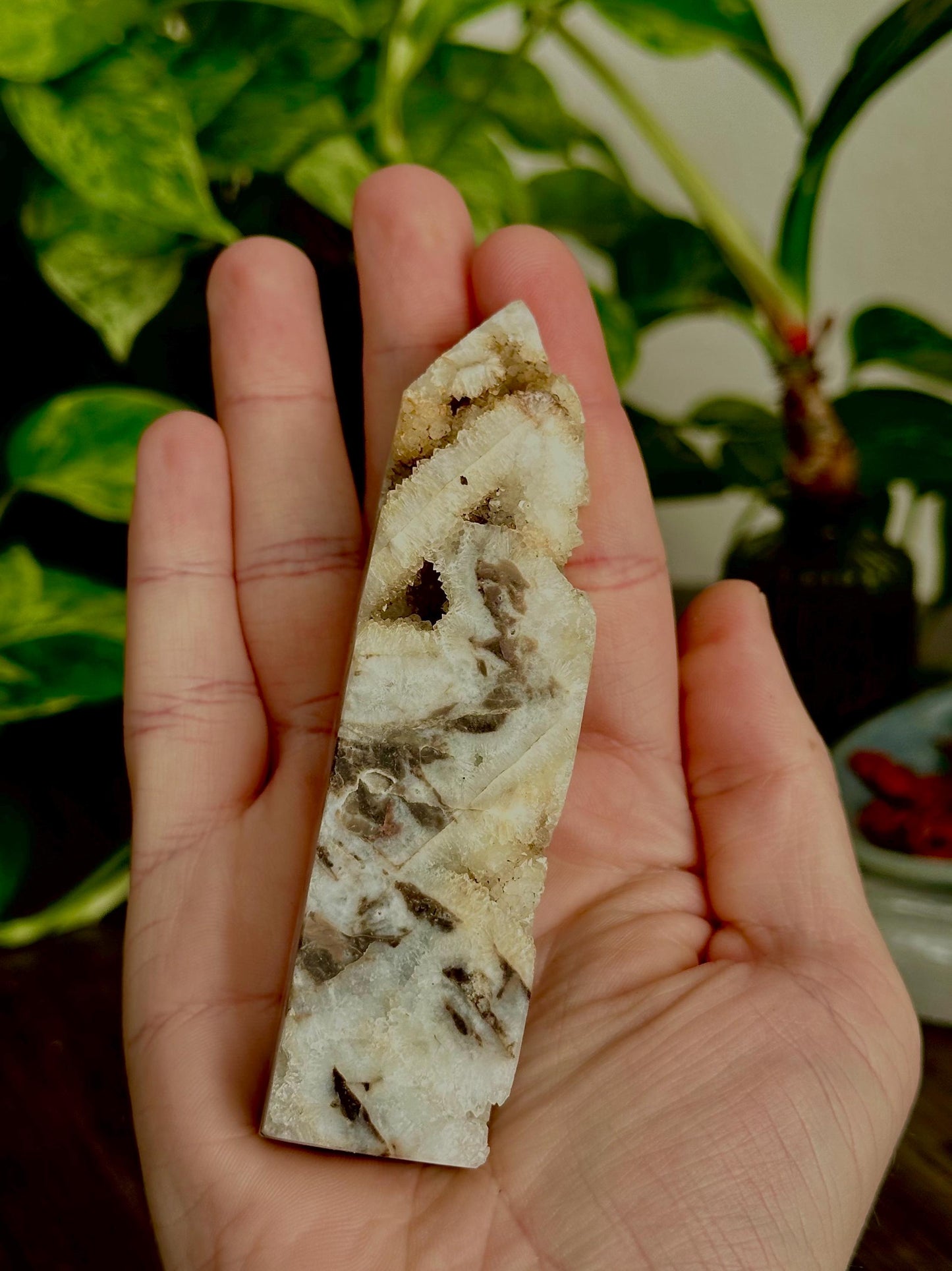 Sphalerite Druzy Tower For Burnout Recovery, Energy regulation + Grounding - Hemlock & Honey