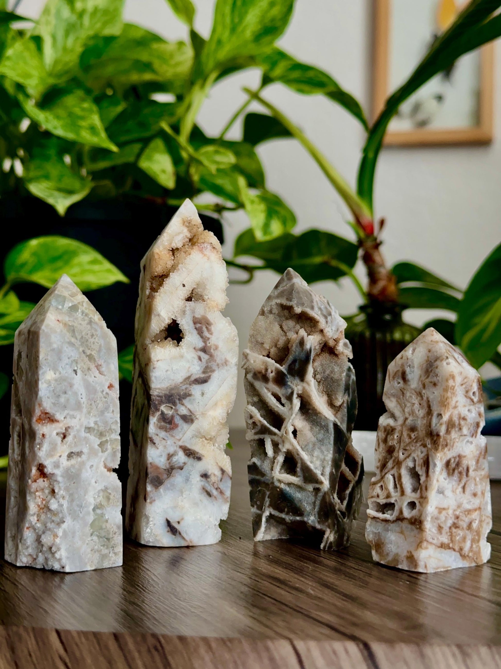 Sphalerite Druzy Tower For Burnout Recovery, Energy regulation + Grounding - Hemlock & Honey