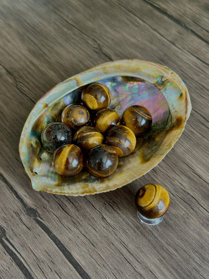 Tiger Eye Mini Spheres - Confidence, Protection & Personal Power - Hemlock & Honey
