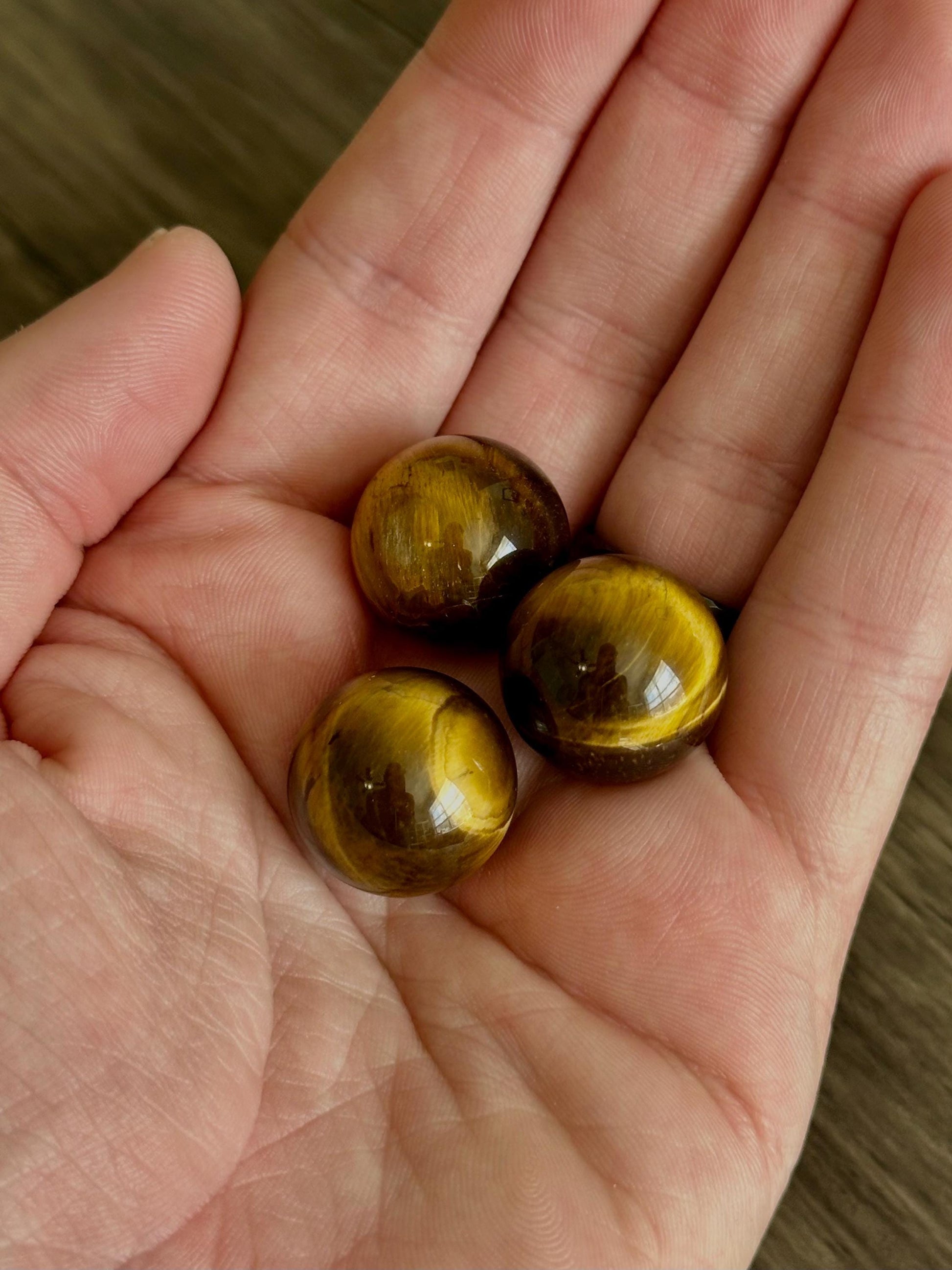 Tiger Eye Mini Spheres - Confidence, Protection & Personal Power - Hemlock & Honey