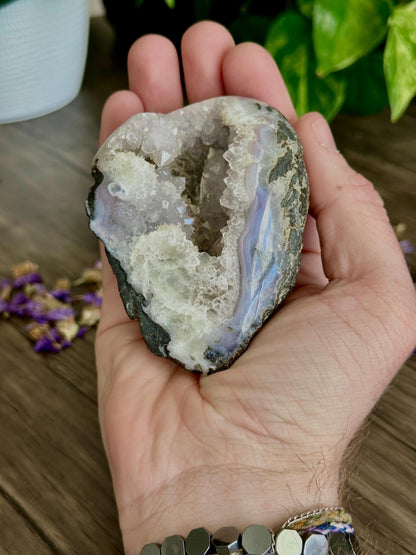 Purple Moss Agate Druzy- Gentle transformation, Emotional growth, Patience