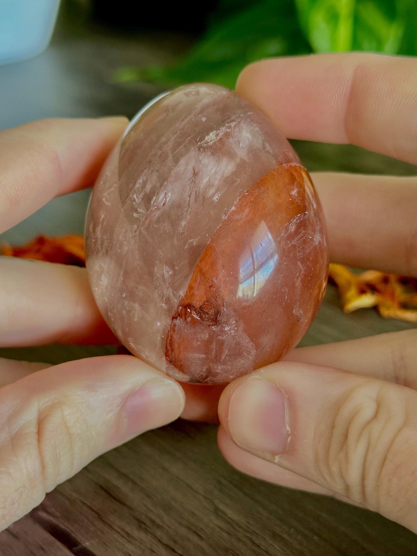 Fire Quartz Hematoid Egg for Transmutation, Protection & Grounding
