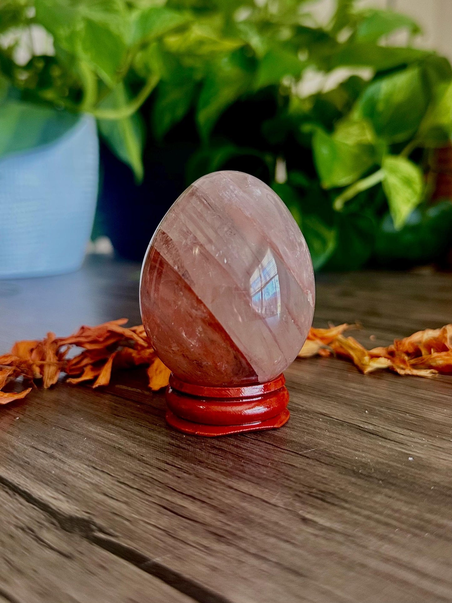 Fire Quartz Hematoid Egg for Transmutation, Protection & Grounding