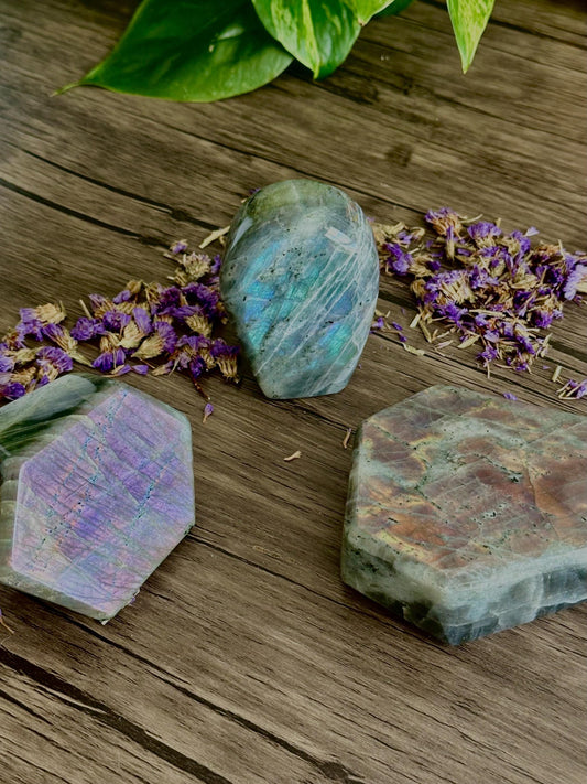Purple / Blue Labradorite Freeforms- Intuition, balance & Awareness