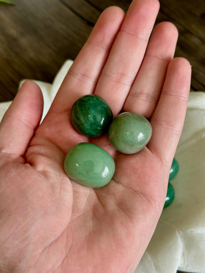 Green Aventurine Tumbles- Luck, Growth, Abundance/Money & Opportunity