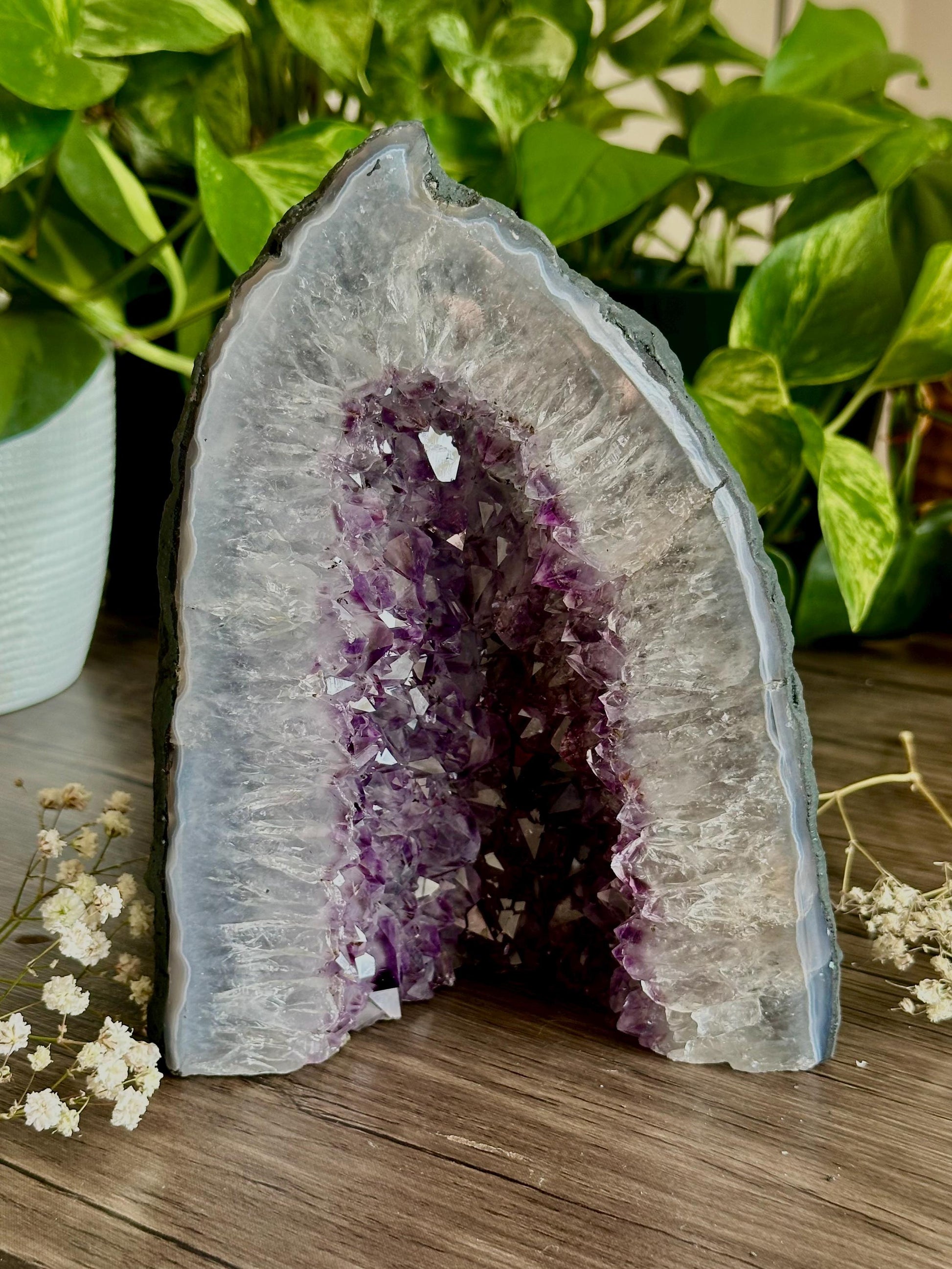 Amethyst Cathedral LG - Spiritual grounding, Home Protection/Calmness, Emotional Balance - Hemlock & Honey