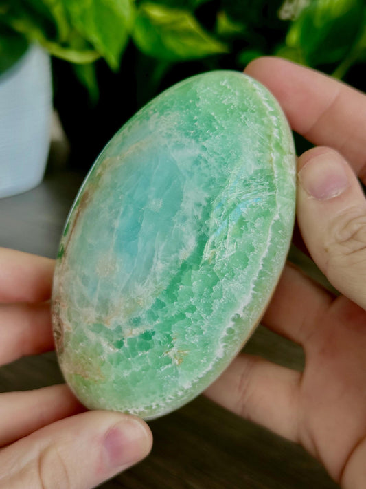 Caribbean Calcite (Melon / Egg Shape)- Emotional healing, Soothing Energy, Reflection