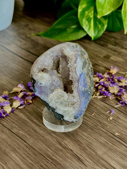Purple Moss Agate Druzy- Gentle transformation, Emotional growth, Patience
